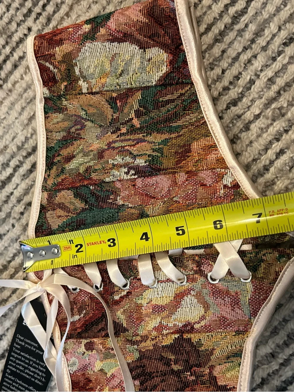 Scarlet Darkness Renaissance Victorian Floral Lace Up Corset Belt Medieval Sz 6